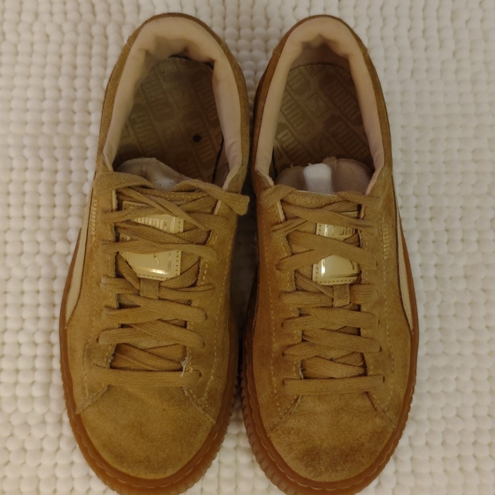 Puma Women's Tan Suede Sneakers - Picture 5 of 7